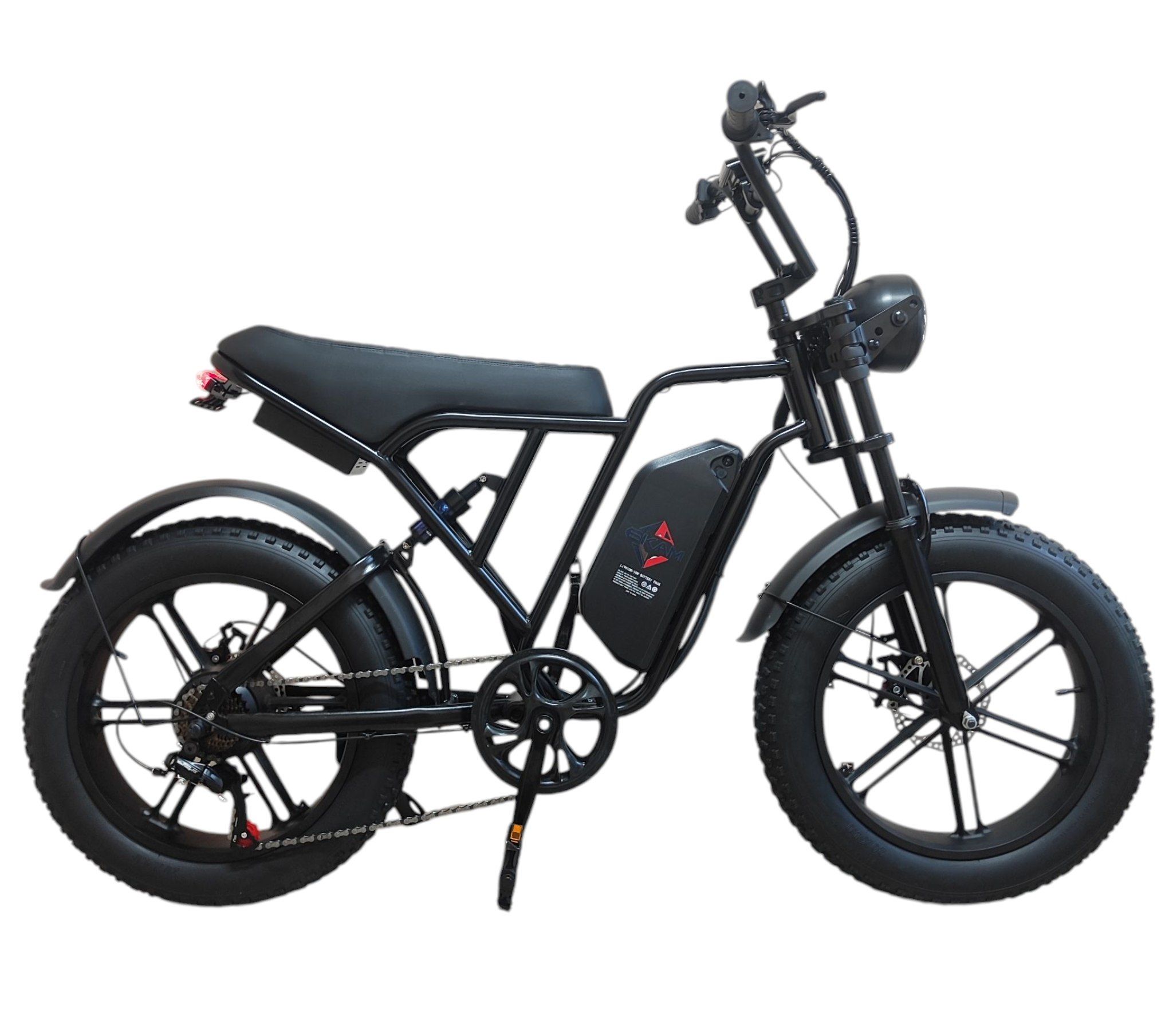 Електровелосипед фет байк E-Kam  20" 1000W 19Ah PAS Чорний 