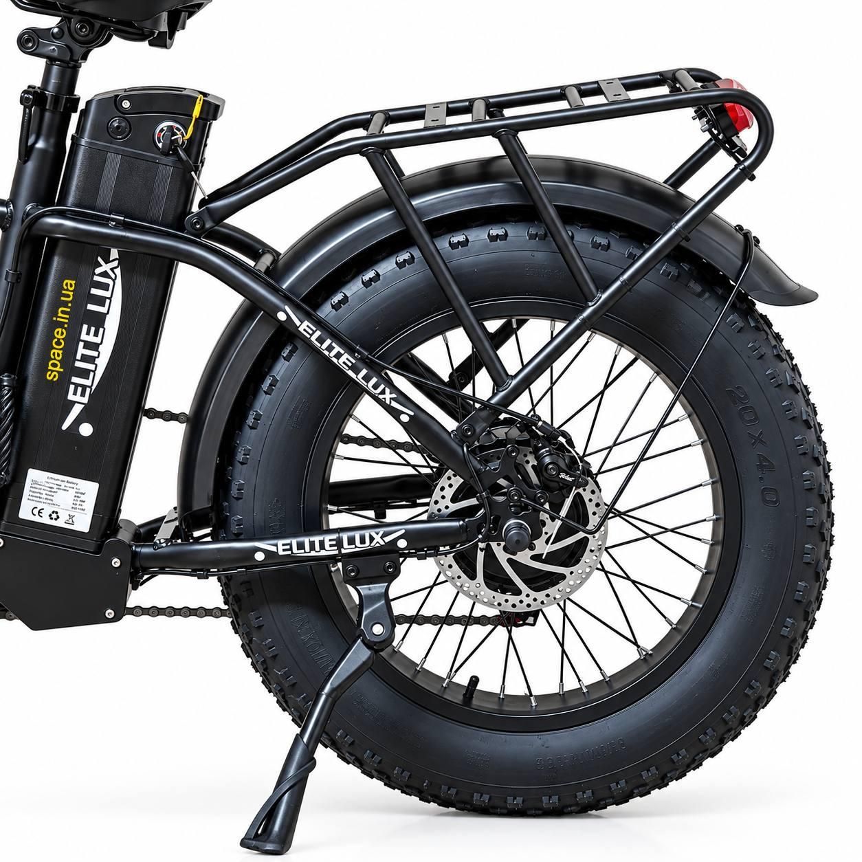 Електровелосипед Elite Lux 1000W 48V 19Ah, складний фетбайк 20×4.0, до 60 км/год, чорний