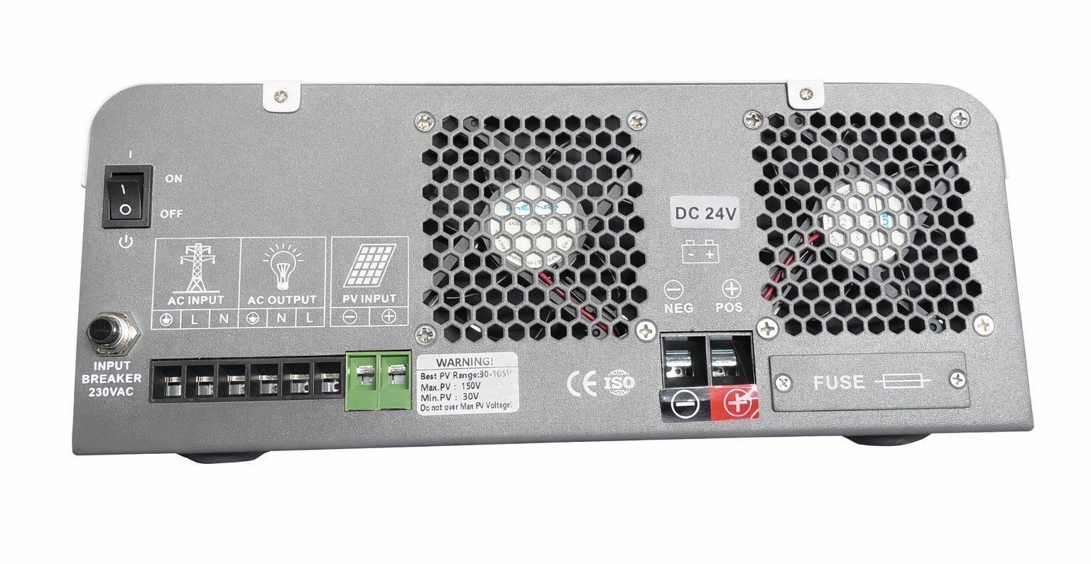 ДБЖ / Інвертор для дому NEWVEW 2.4 кВт 24V з правильною синусоїдою + зарядка від сонця