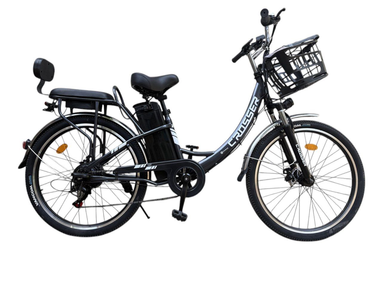 Електровелосипед Crosser E-LIT 26" 500W 48V 20Ah (Модель 2026) | Потужний міський електровелосипед з кошиком