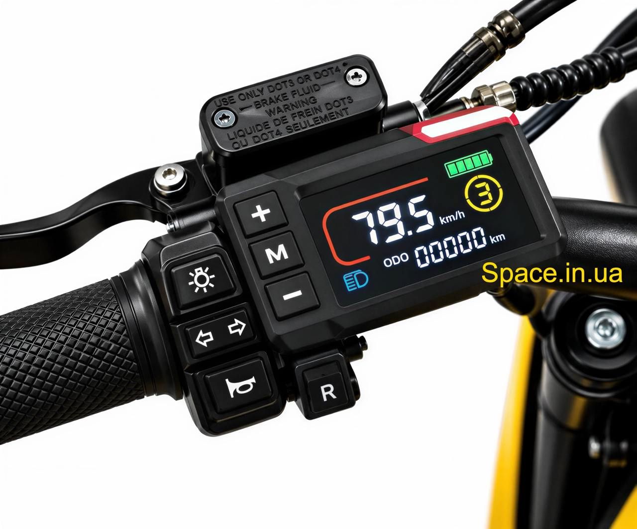 Електровелосипед E-KAM P3 Pro 1500W 52V 26Ah, електробайк 14/12 дюймів, жовтий