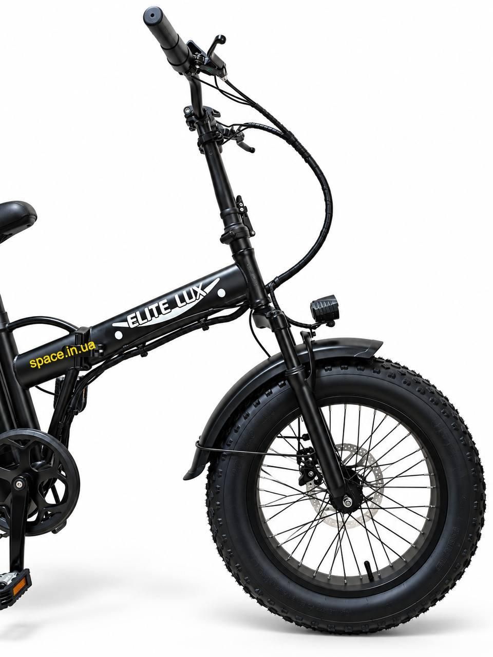 Електровелосипед Elite Lux 1000W 48V 19Ah, складний фетбайк 20×4.0, до 60 км/год, чорний