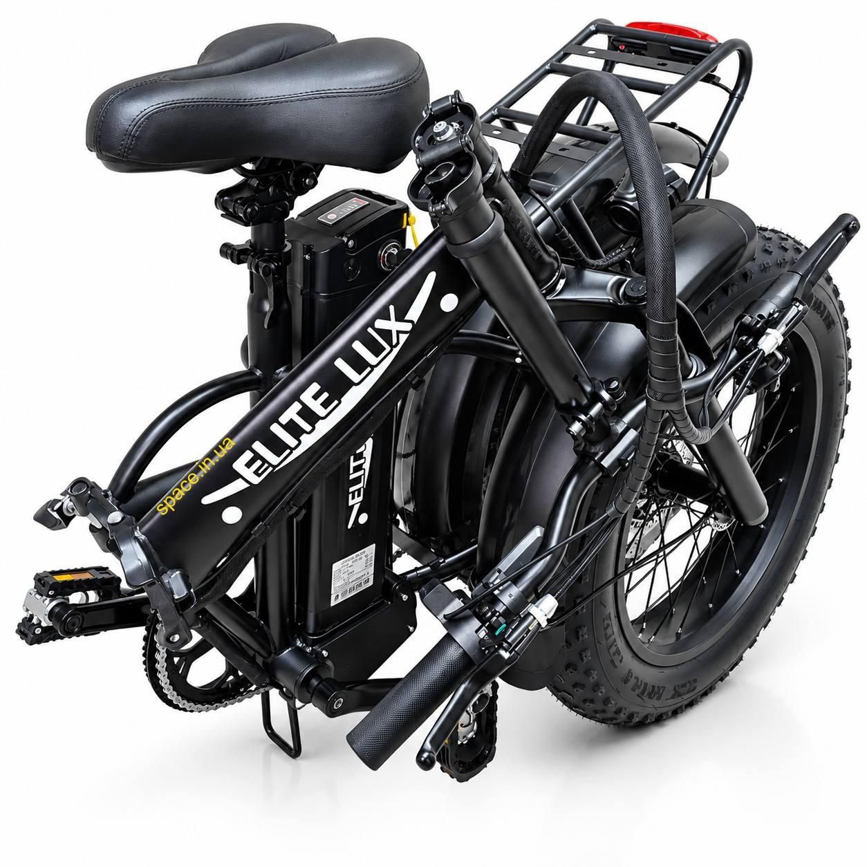 Електровелосипед Elite Lux 1000W 48V 19Ah, складний фетбайк 20×4.0, до 60 км/год, чорний