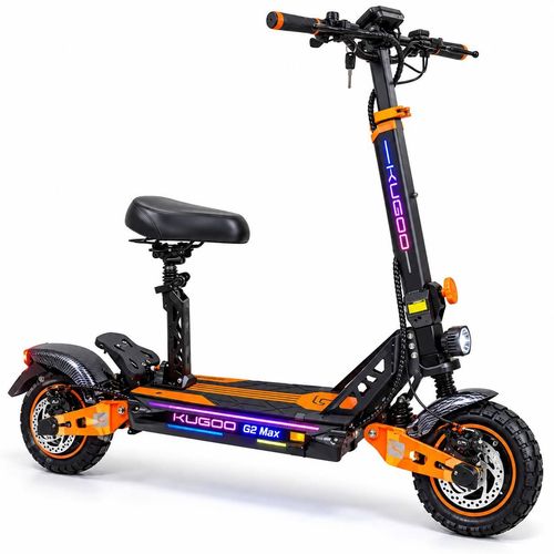 Електросамокат із сидінням Kugoo Kirin G2 MAX 2026 1000W 48V 21Ah, до 59 км/год, запас ходу до 65 км