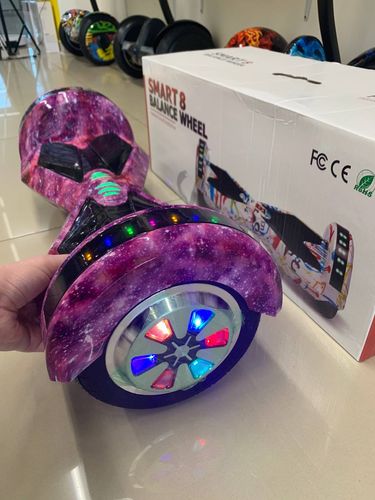 Гіроборд Smart Balancе Wheel 8 Фіолетовий космос з підсвіткою