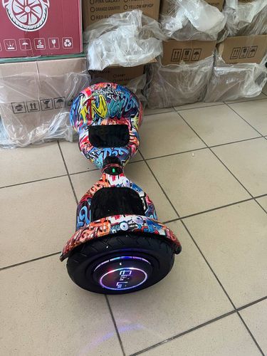 Гіроборд Smart Balancе Wheel 10  Графіті Оранжевий з підсвіткою