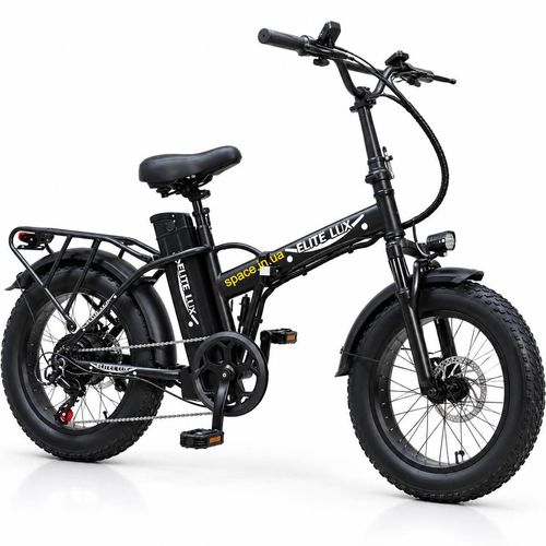 Електровелосипед Elite Lux 1000W 48V 19Ah, складний фетбайк 20×4.0, до 60 км/год, чорний