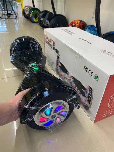 Гіроборд Smart Balancе Wheel 8 Блискавка біла з підсвіткою