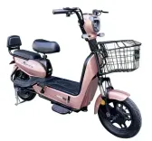 Електроскутер E-SCOOTER 350 ВТ (48 В 14,5 АЧ) Рожева Бронза з кошиком
